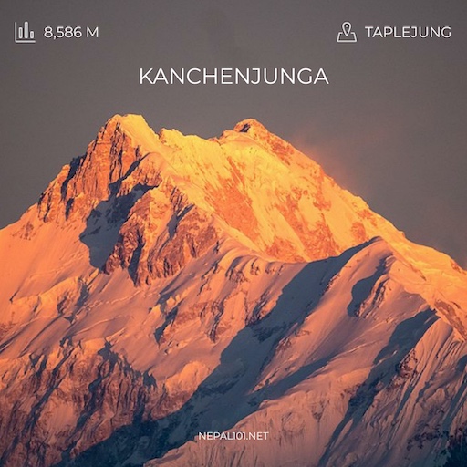 Kanchenjunga from Sikkim Mountains of Nepal,
Second highest mountain in Nepal