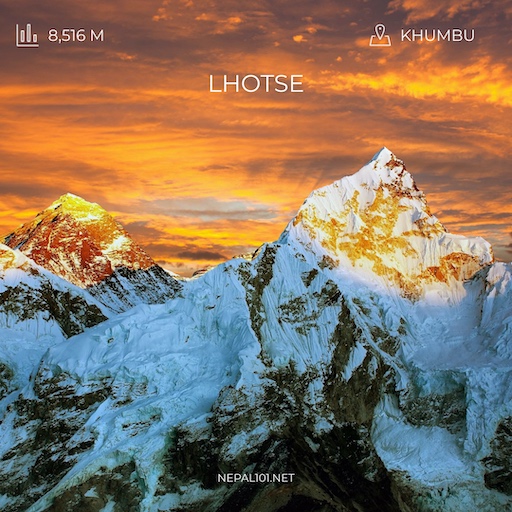 Lhotse - third highest mountain in Nepal