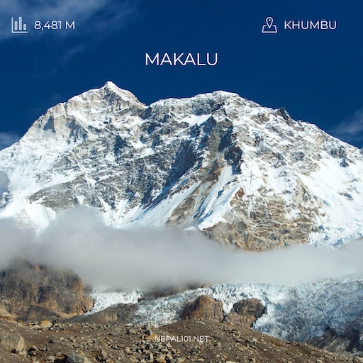 Makalu, 4th highest mountain in Nepal